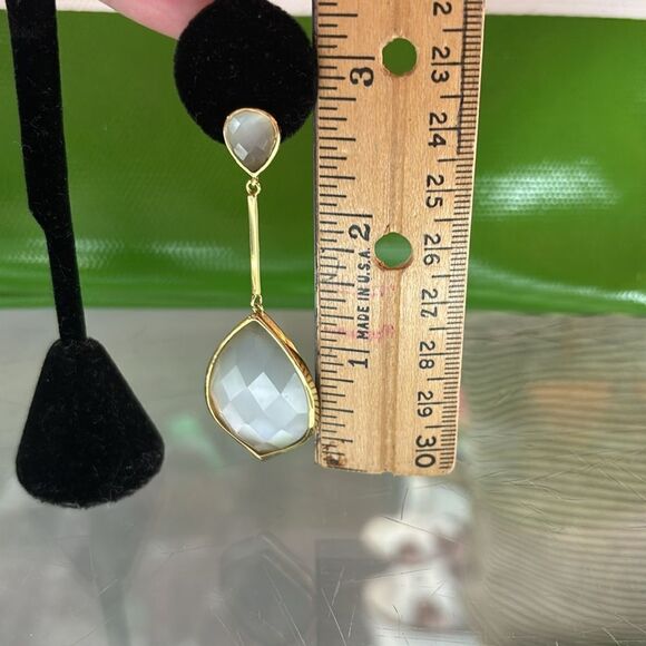 Faceted Crystal Dangle Earrings - Picture 8 of 8